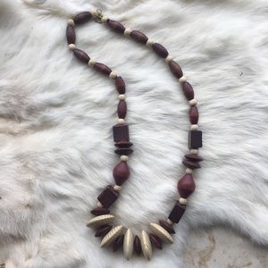 Vintage Wooden Beaded Necklace